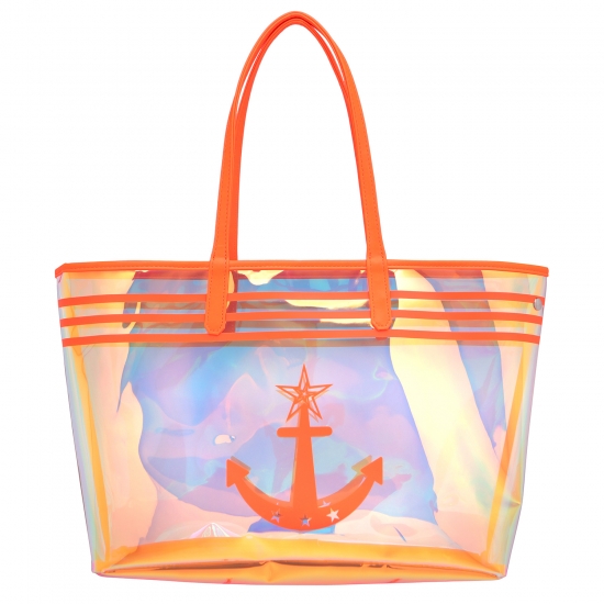 AURORA CLEAR TOTE - L - NEON ORANGE