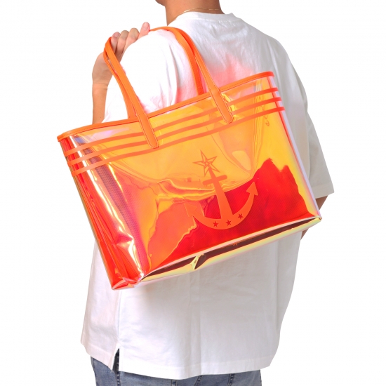 AURORA CLEAR TOTE - L - NEON ORANGE