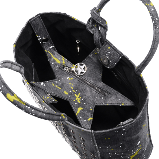 CANVAS TOTE - S GRAY PAINT DENIM