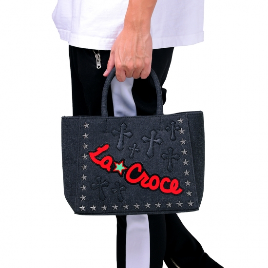 LA☆CROCE MILITARY TOTE - S BLACK