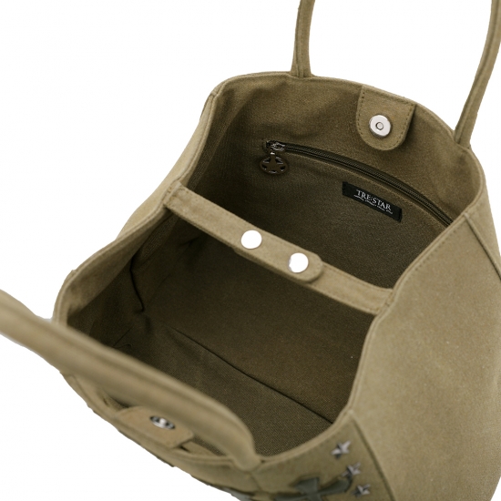 LA☆CROCE MILITARY TOTE - L KHAKI