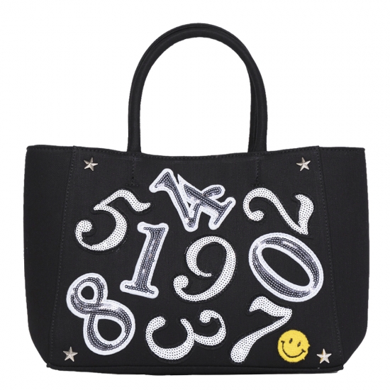 NUMBERING CANVAS TOTE - Ｓ BLACK