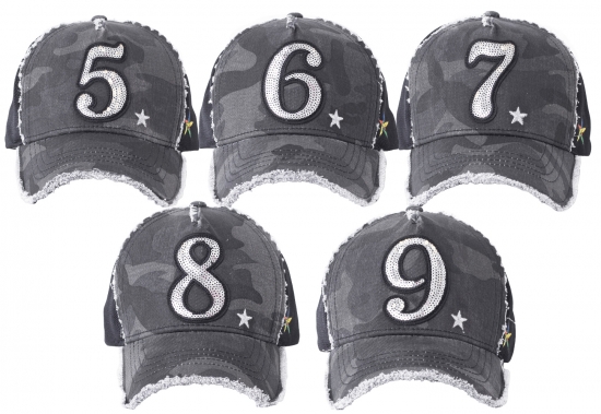 帽子　5点セット NUMBERING CAP BLACK CAMO 5-6-7-8-9