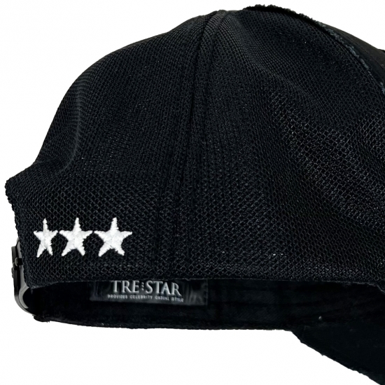 TRE:STAR 星型ビジュー刺繍キャップ 8TH ANNIVERSARY BLACK