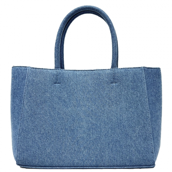 TURQUOISE WAPPEN CANVAS TOTE - Ｓ DENIM